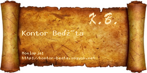 Kontor Beáta névjegykártya