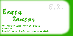 beata kontor business card